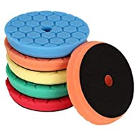 SPTA 5pcs 150mm Hex Logic esponjas de Pulido Esponjas de Cera Espuma de Pulido de Coche Espuma de Pulido de Conjunto…